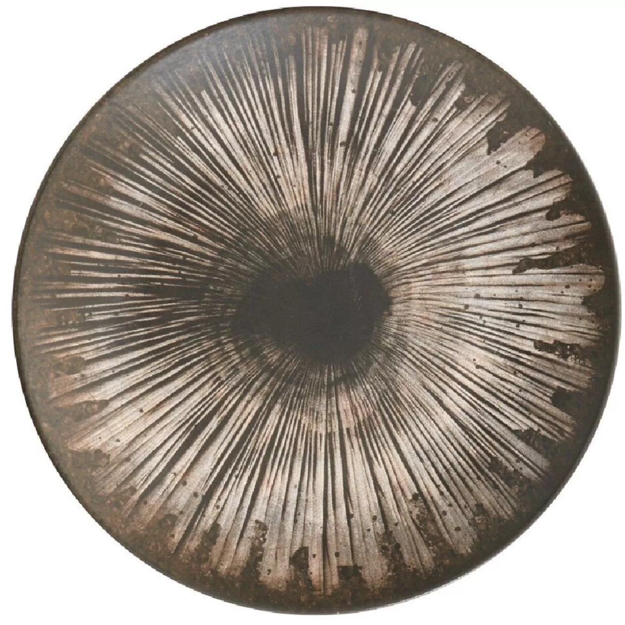 Assiette plate ronde motifs noirs et gris>Gifi Outlet