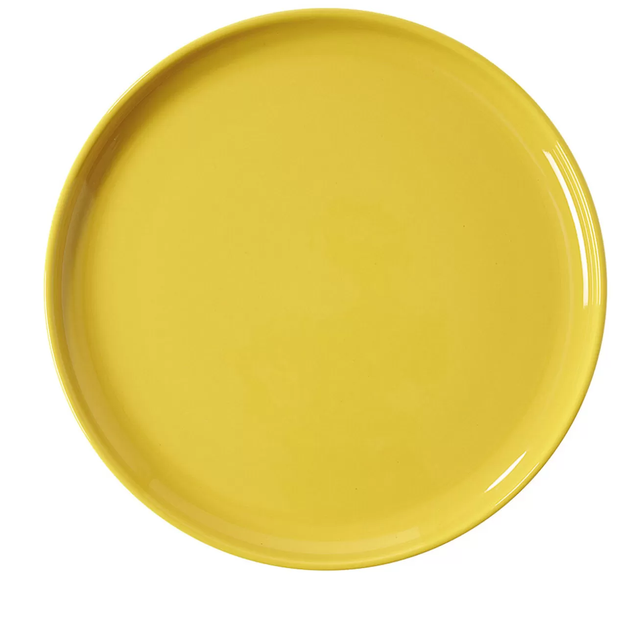 Assiette plate ronde Oslo jaune moutarde>Gifi Best