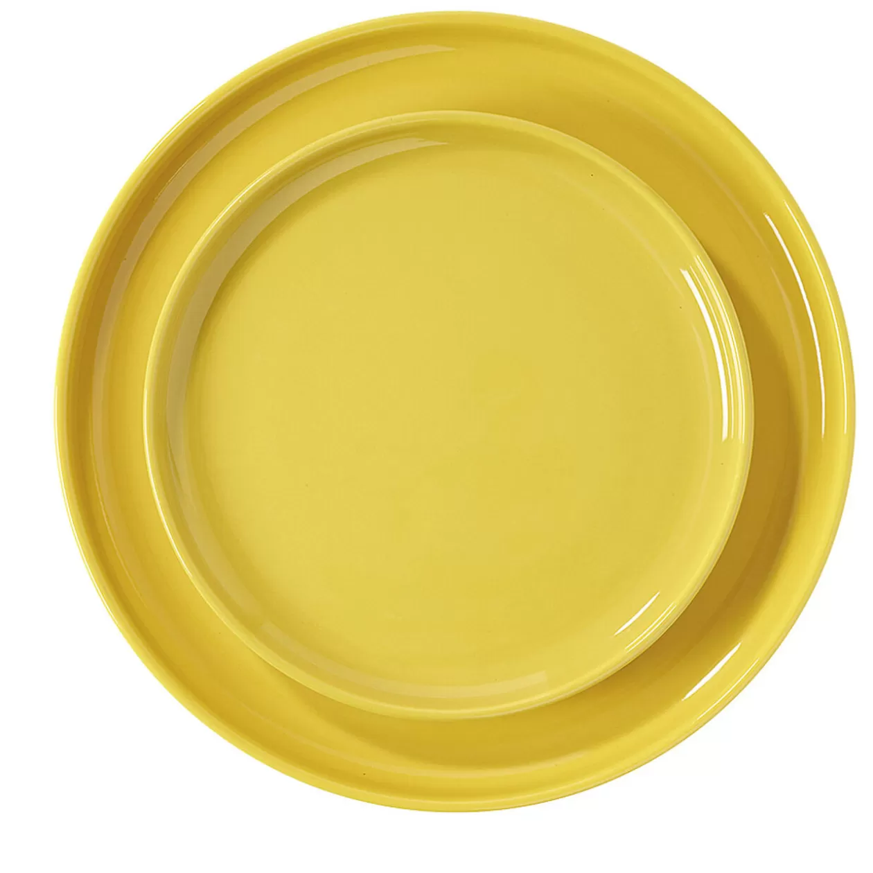 Assiette plate ronde Oslo jaune moutarde>Gifi Best