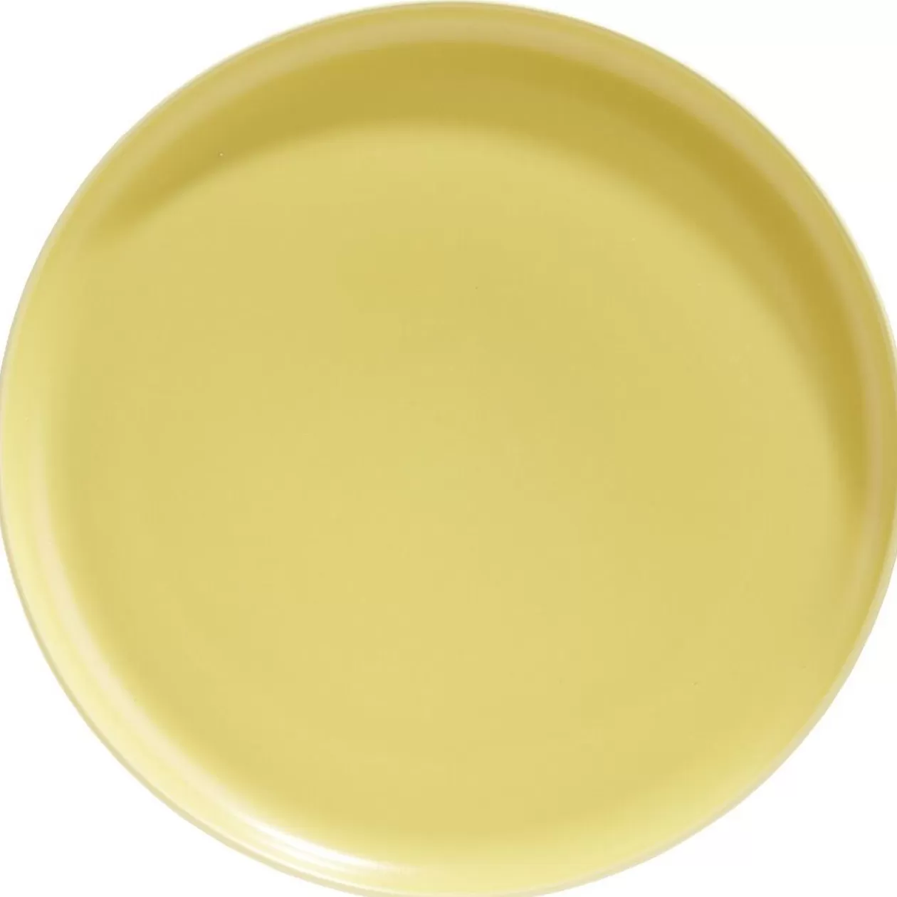 Assiette plate ronde Oslo porcelaine jaune uni>Gifi Flash Sale