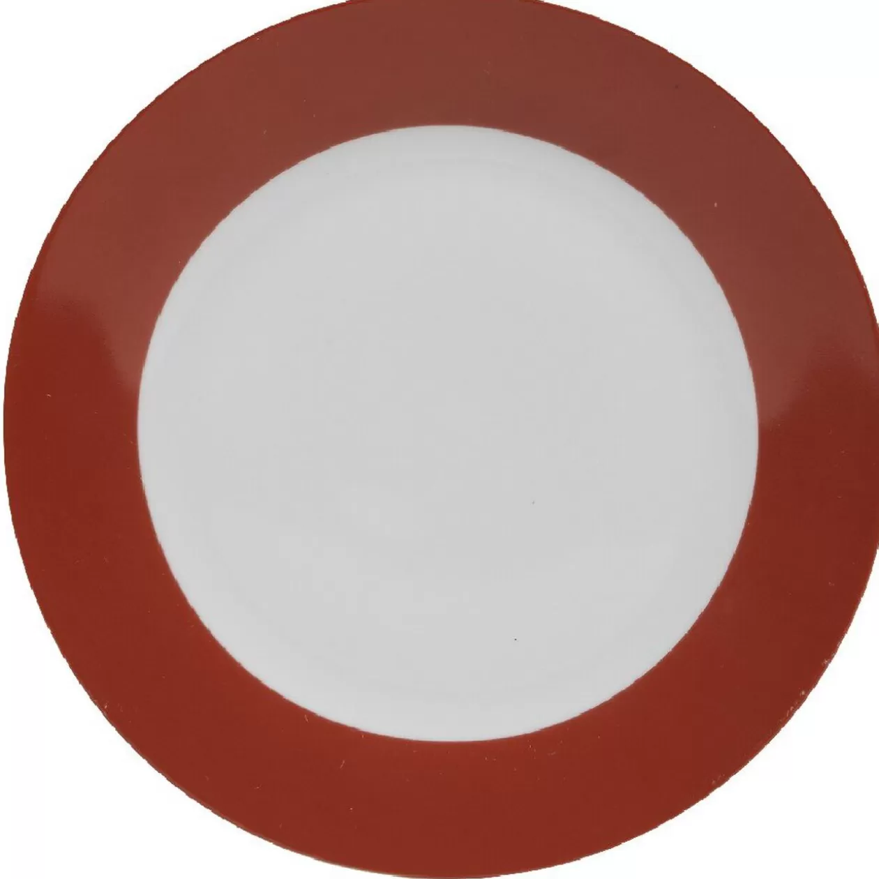 Assiette plate ronde rouge et blanche>Gifi Fashion