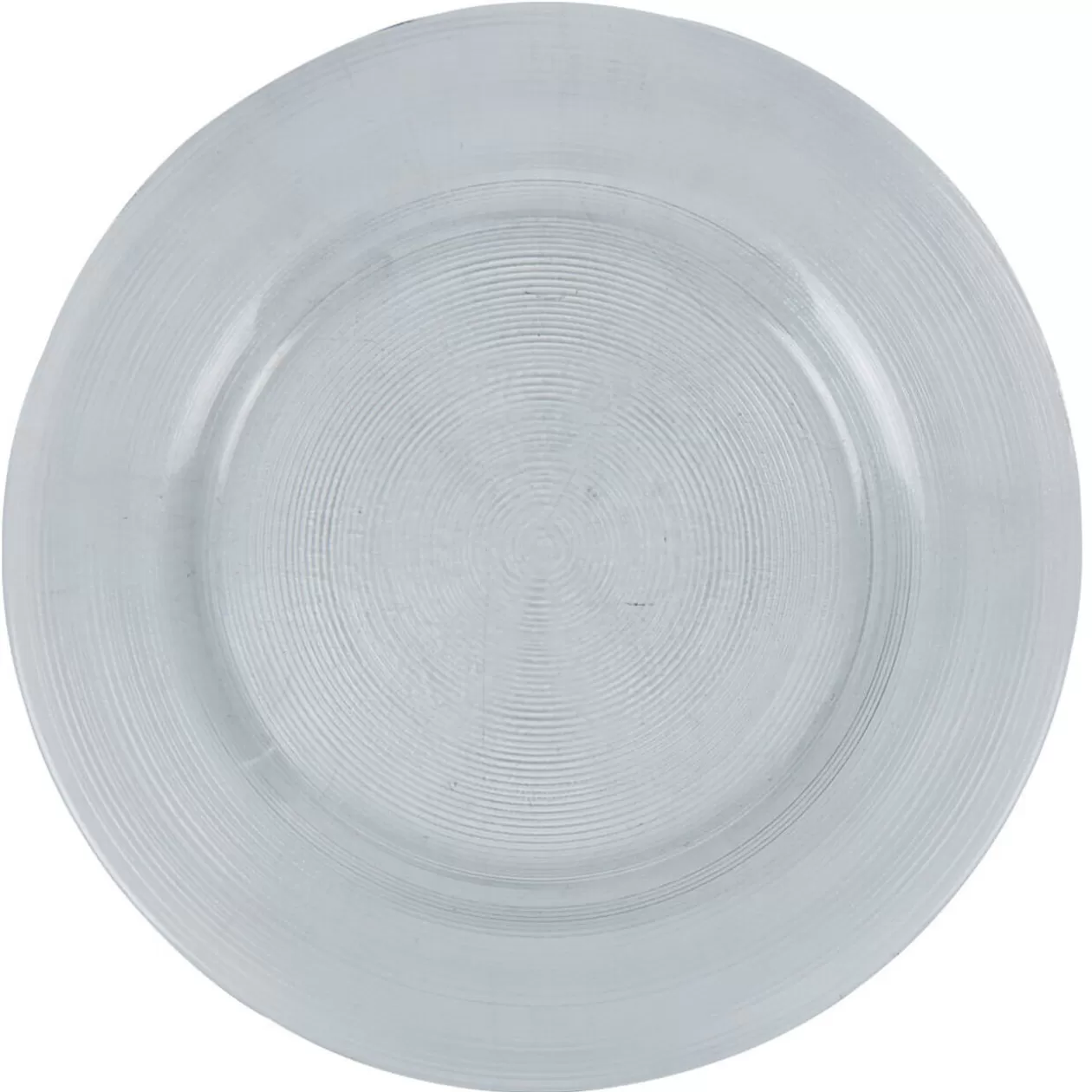 Assiette plate ronde transparente striée>Gifi Outlet