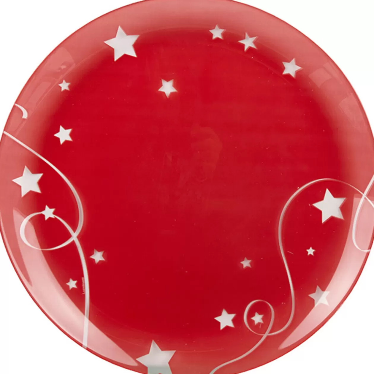 Assiette plate rouge design étoiles>Gifi Discount