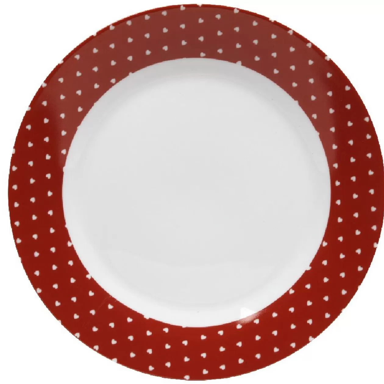 Gifi Assiette plate rouge et blanc design coeurs< Vaisselle Et Accessoires De Table