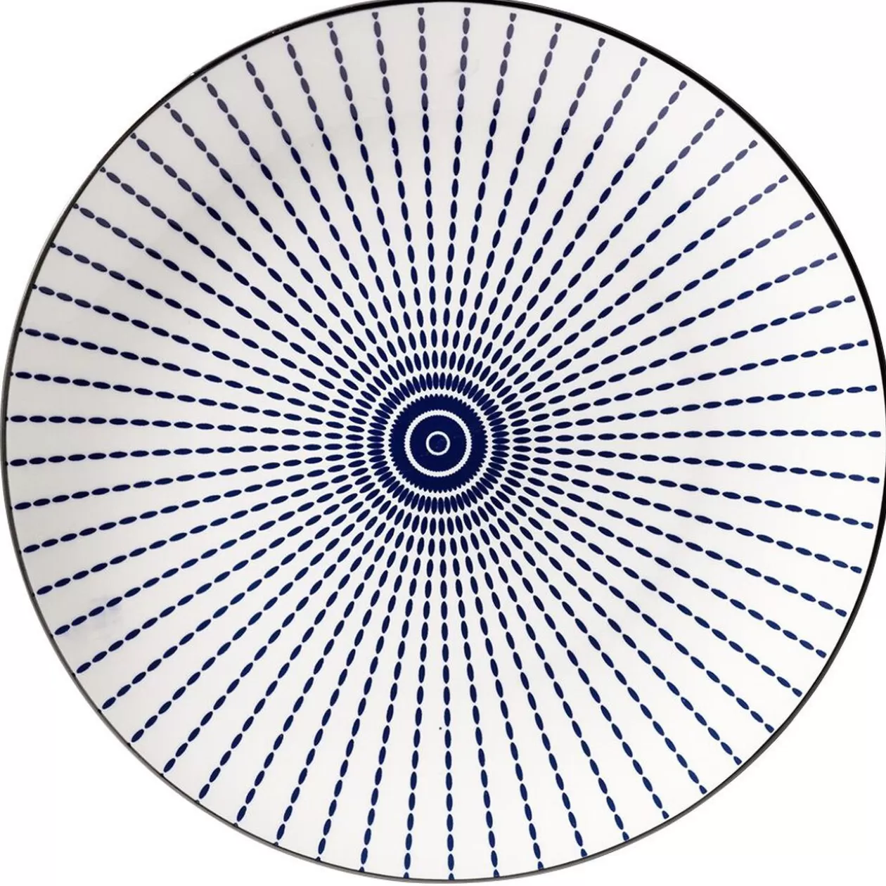 Assiette plate style japonais porcelaine bleu blanc>Gifi Best
