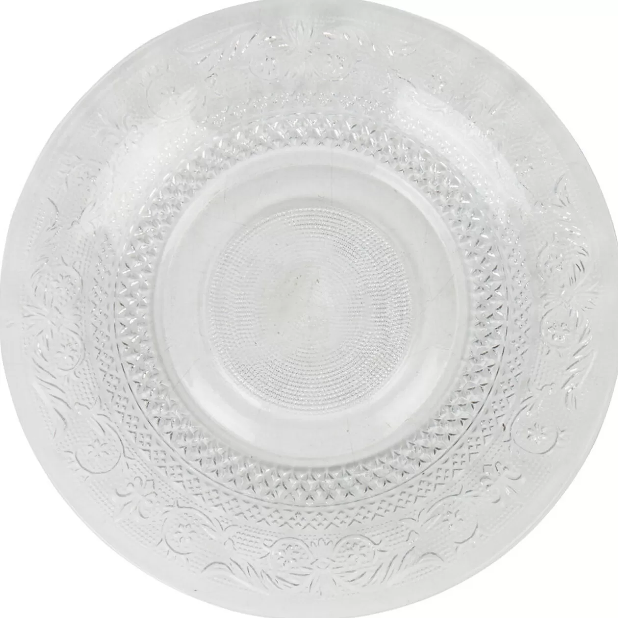 Assiette plate transparente ciselée>Gifi Discount