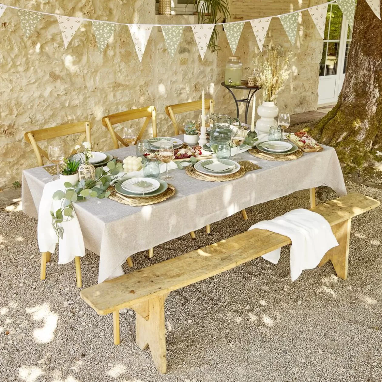 Gifi Assiette plate Venise rebord ondulé faïence vert sauge Ø26cm< Vaisselle Et Accessoires De Table