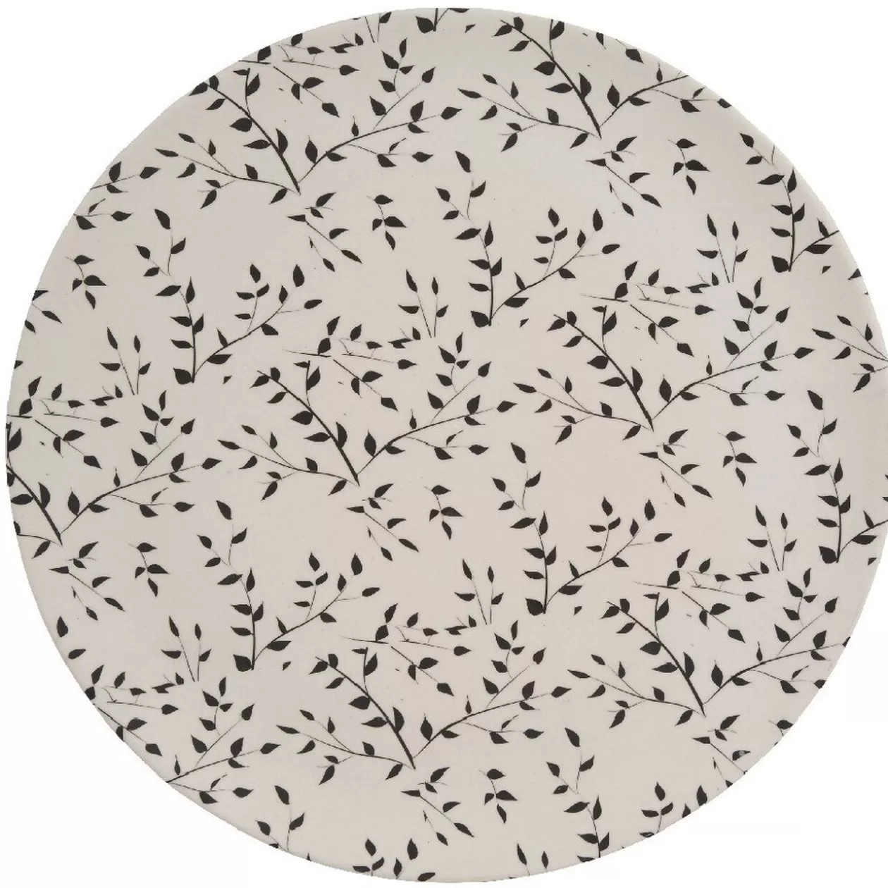 Assiette ronde fibre de bambou motif tiges et feuilles>Gifi Online