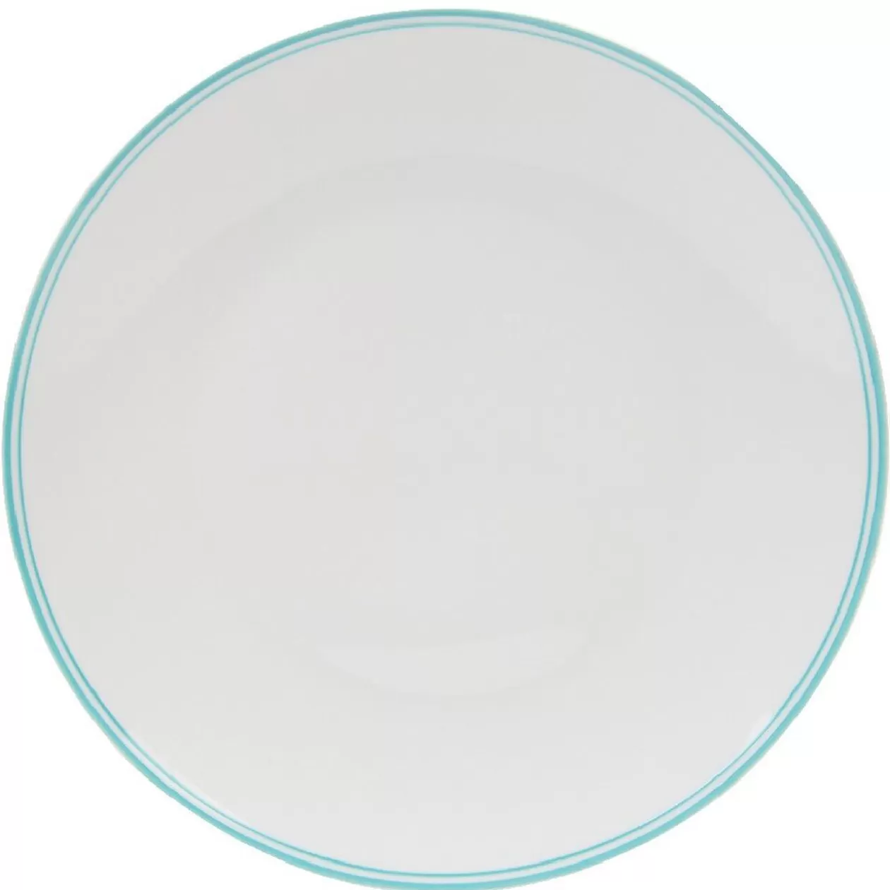 Assiette ronde plate porcelaine blanc avec bord coloré x4>Gifi Best