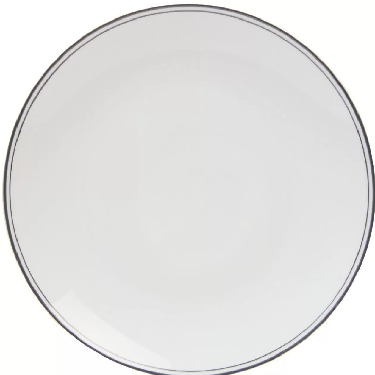 Assiette ronde plate porcelaine blanc avec bord coloré x4>Gifi Best