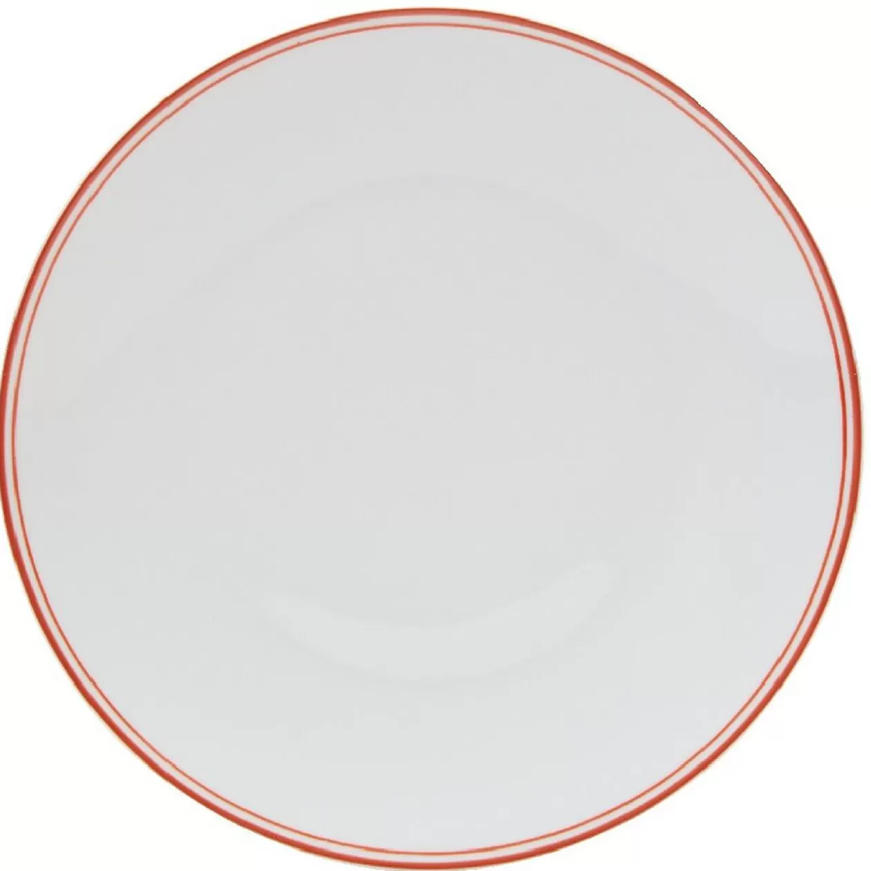 Assiette ronde plate porcelaine blanc avec bord coloré x4>Gifi Best