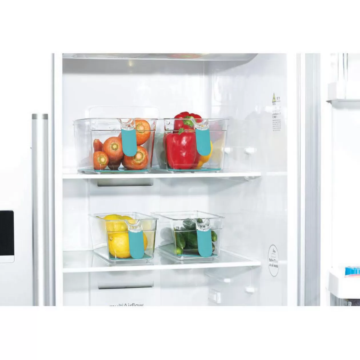 Gifi Bac de rangement pour frigo avec poignée x4< Rangement De Cuisine