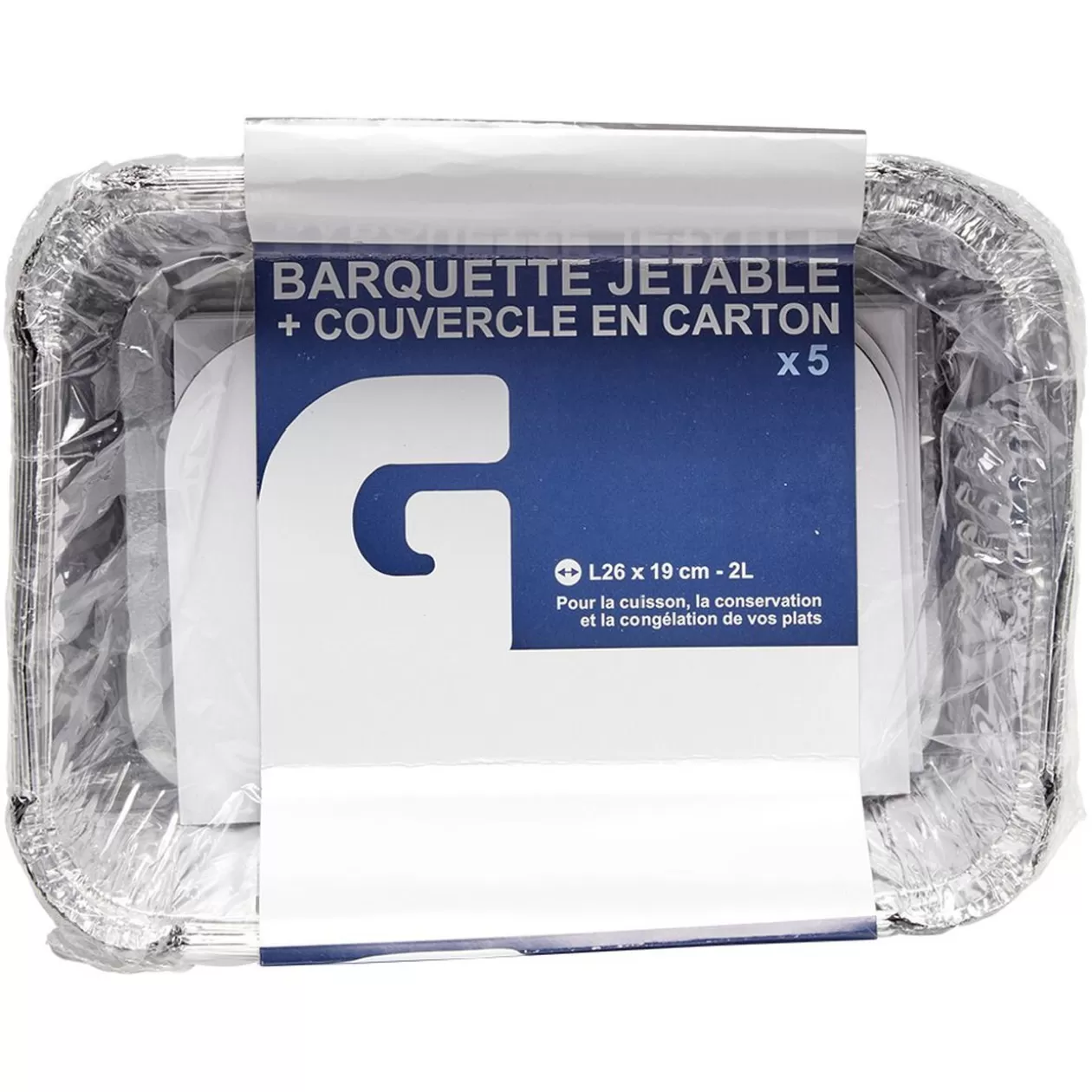 Gifi Barquette en aluminium 2L par 5< Conservation Alimentaire