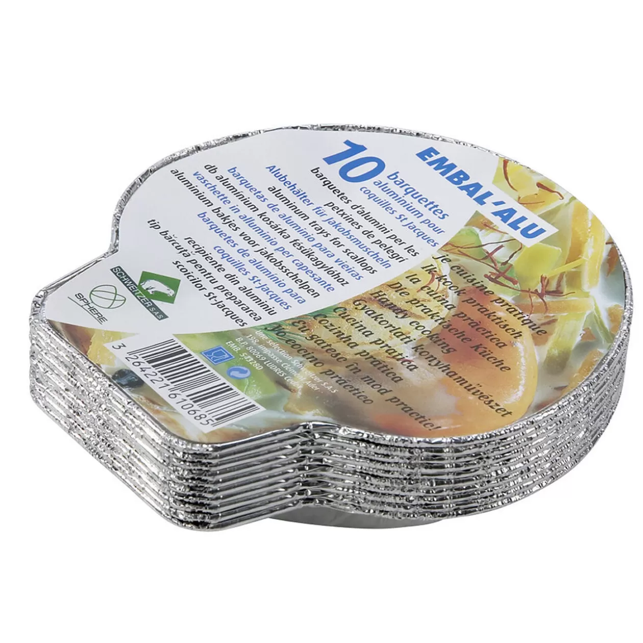 Gifi Barquettes coquilles St Jacques aluminium x10< Conservation Alimentaire