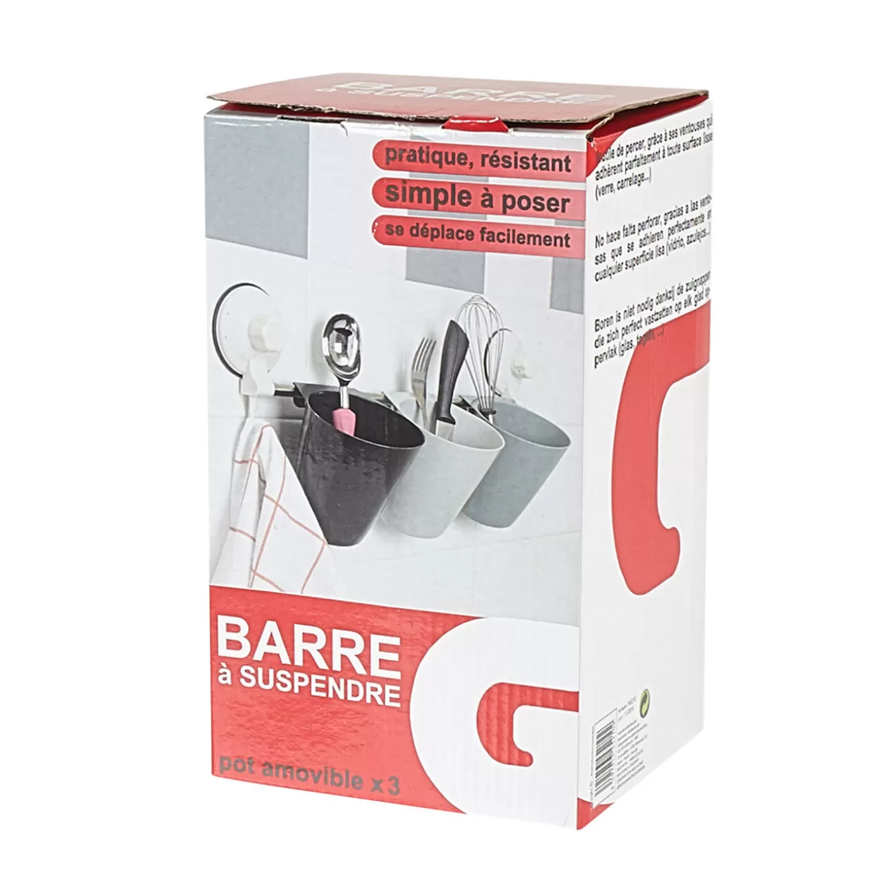 Gifi Barre à suspendre et 3 pots amovibles< Rangement De Cuisine
