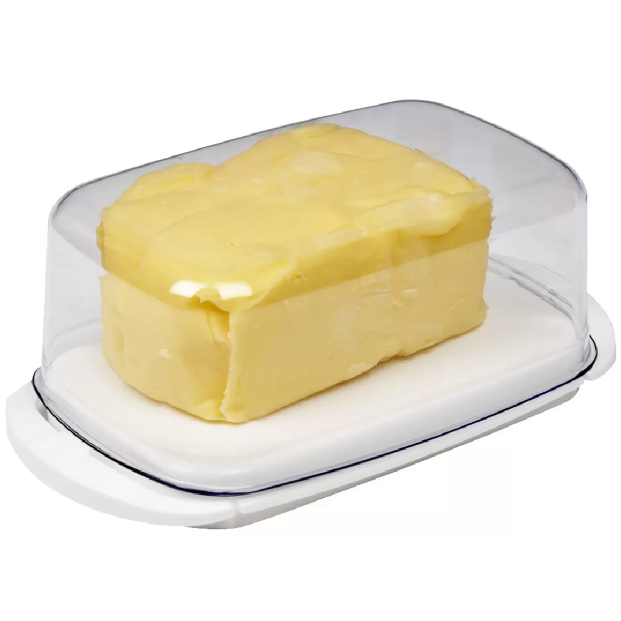 Gifi Beurrier socle blanc avec couvercle transparent< Préparation Culinaire