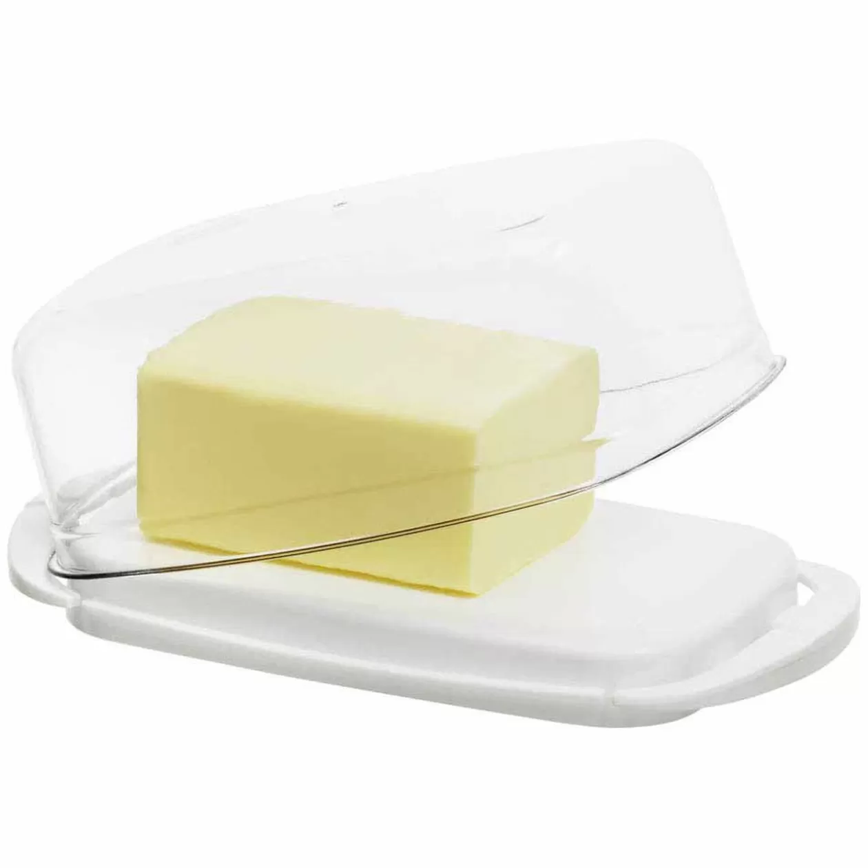 Gifi Beurrier socle blanc avec couvercle transparent< Préparation Culinaire