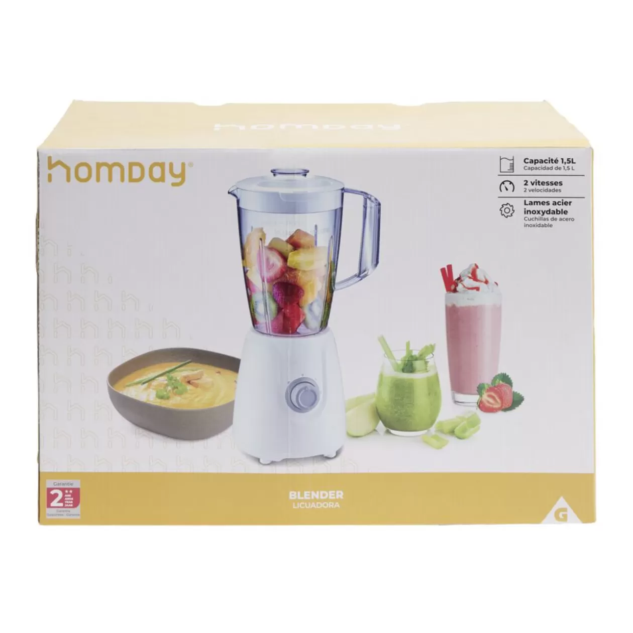 Gifi Blender électrique Homday 1,5 L< Petit Électroménager