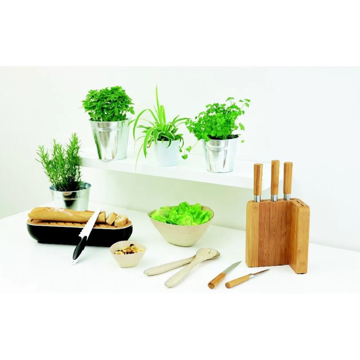 Gifi Bloc bambou et 5 couteaux< Préparation Culinaire