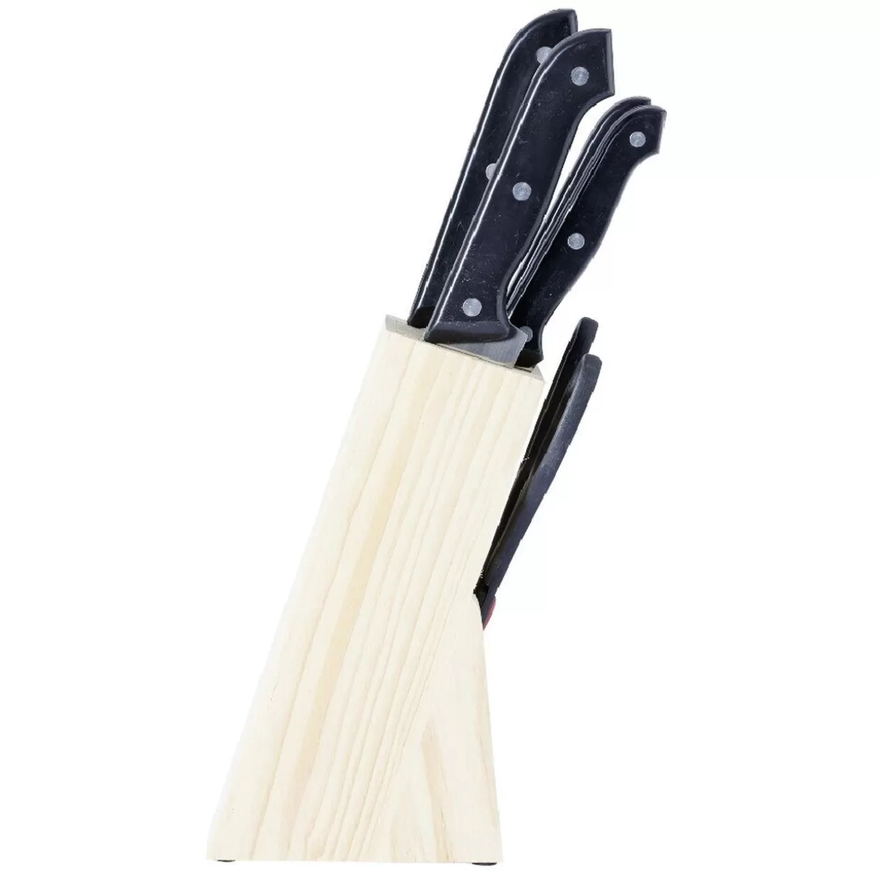 Gifi Bloc en bois 5 couteaux de cuisine et ciseaux< Préparation Culinaire