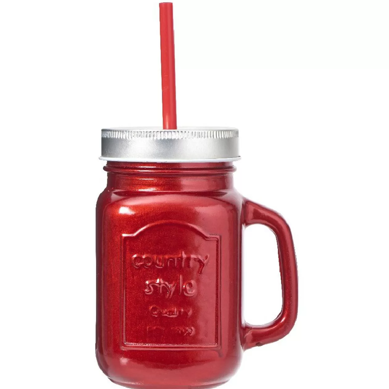 Bocal avec paille rouge 460 ml>Gifi Hot