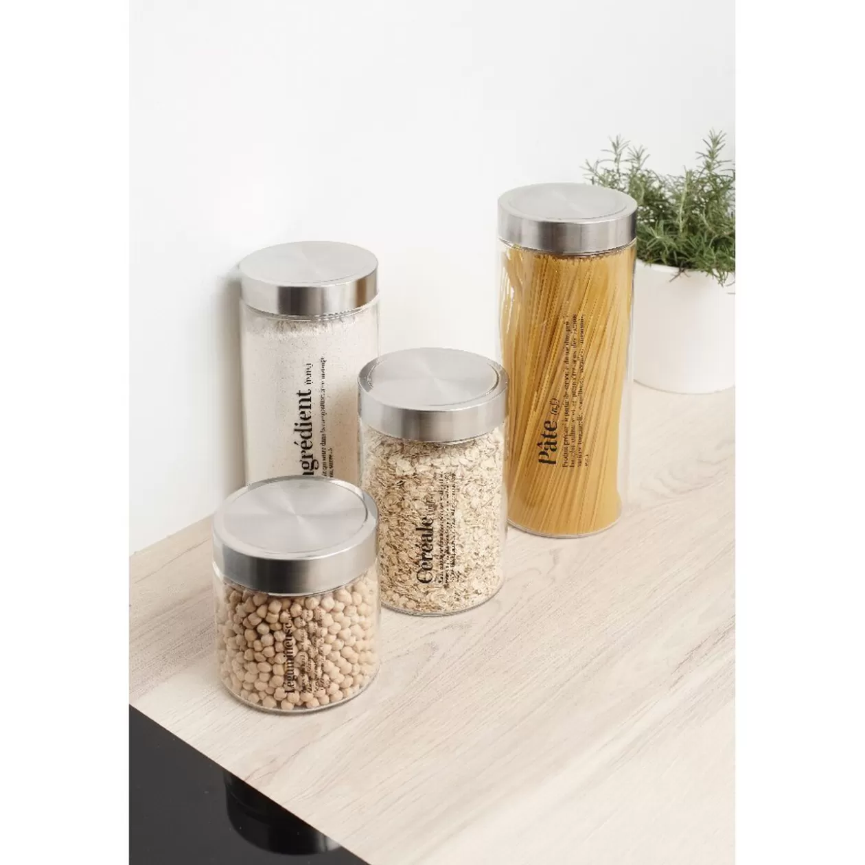 Gifi Bocal en verre pour conservation alimentaire x4< Conservation Alimentaire