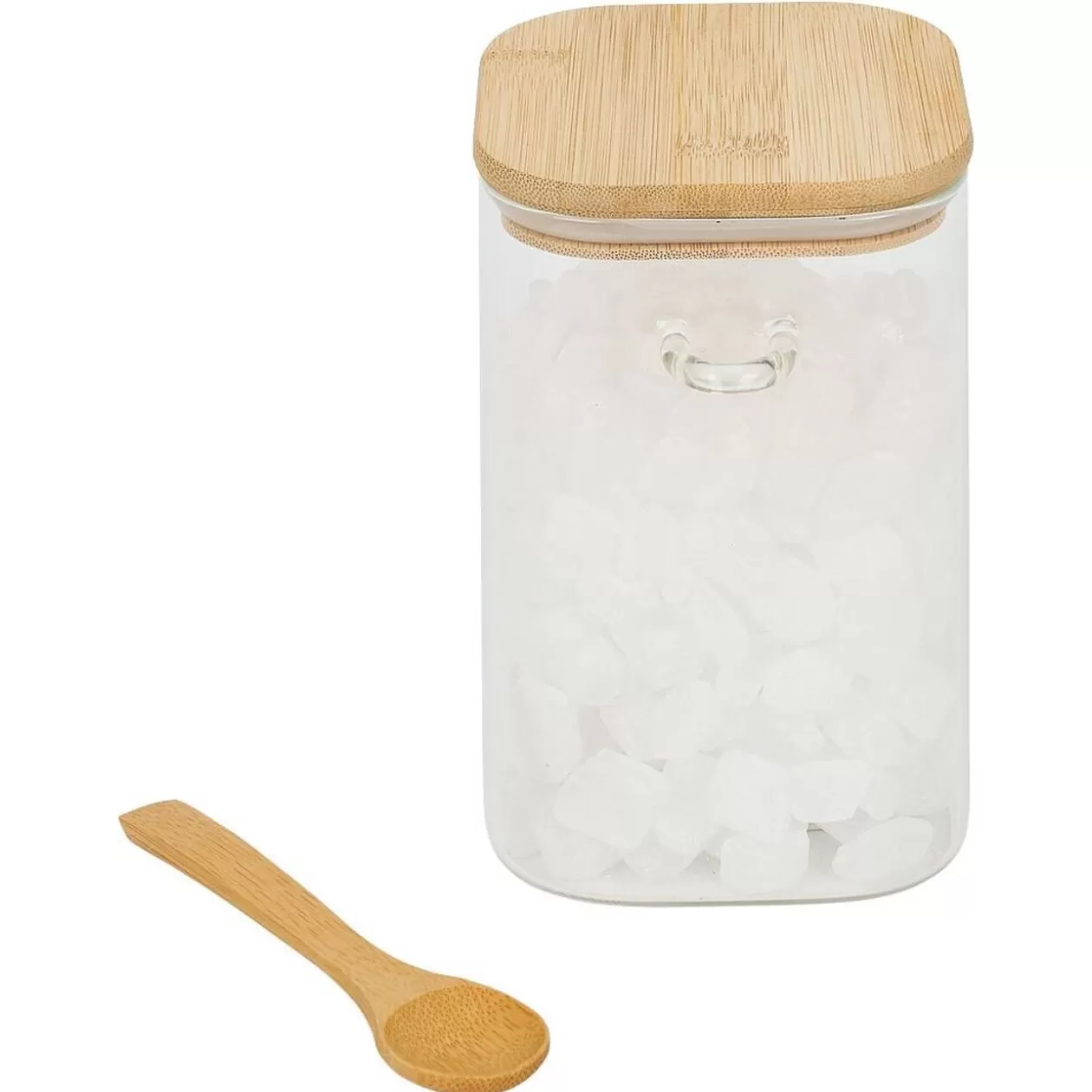 Gifi Bocal en verre transparent 1L avec couvercle et cuillère en bambou< Conservation Alimentaire