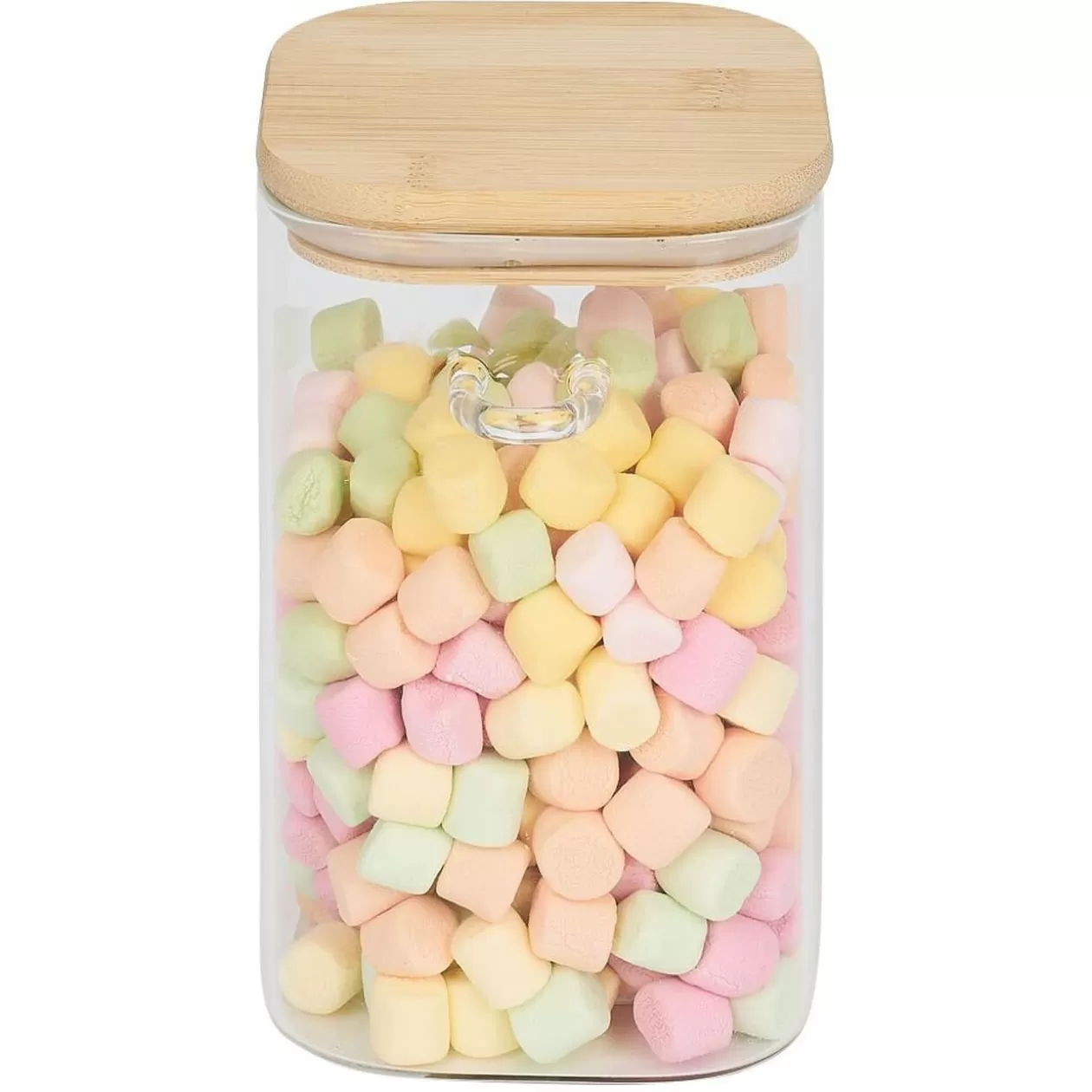 Gifi Bocal en verre transparent 1L avec couvercle et cuillère en bambou< Conservation Alimentaire