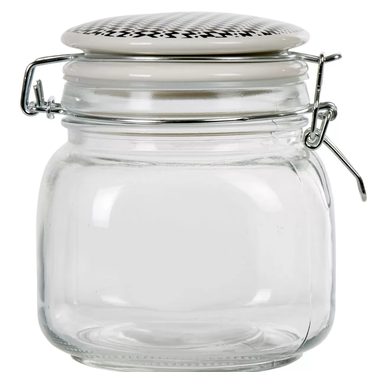 Gifi Bocal hermétique carré verre couvercle motif ethnique 750 ml< Conservation Alimentaire