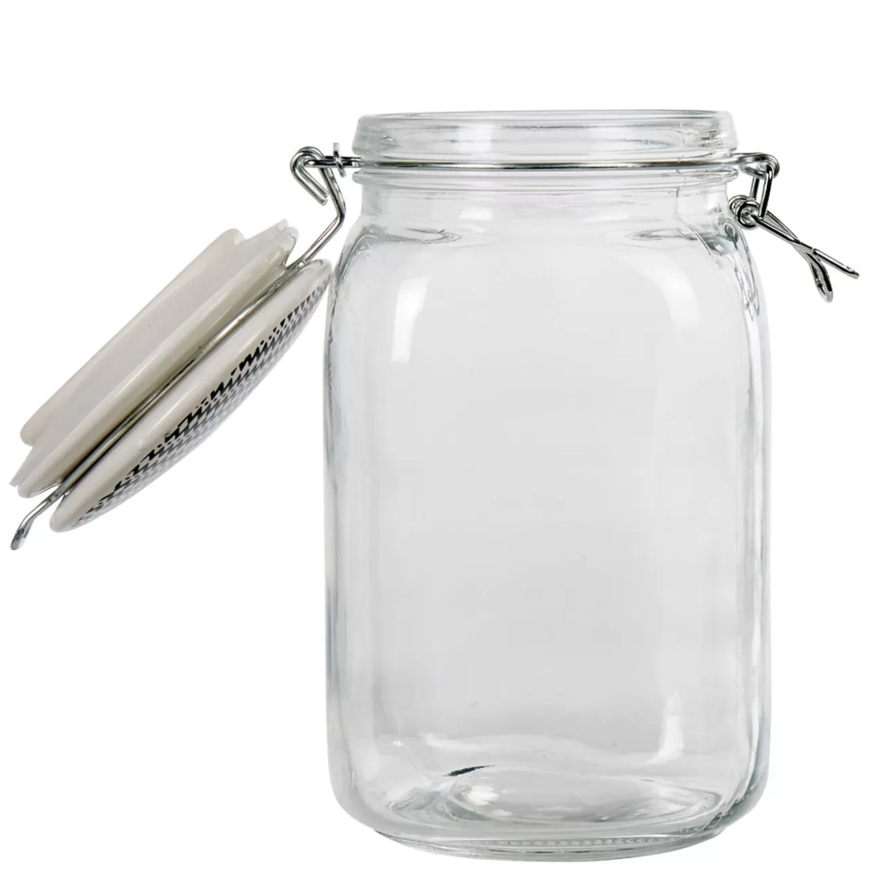 Bocal hermétique transparent avec couvercle design ethnique 1,5 L>Gifi Sale