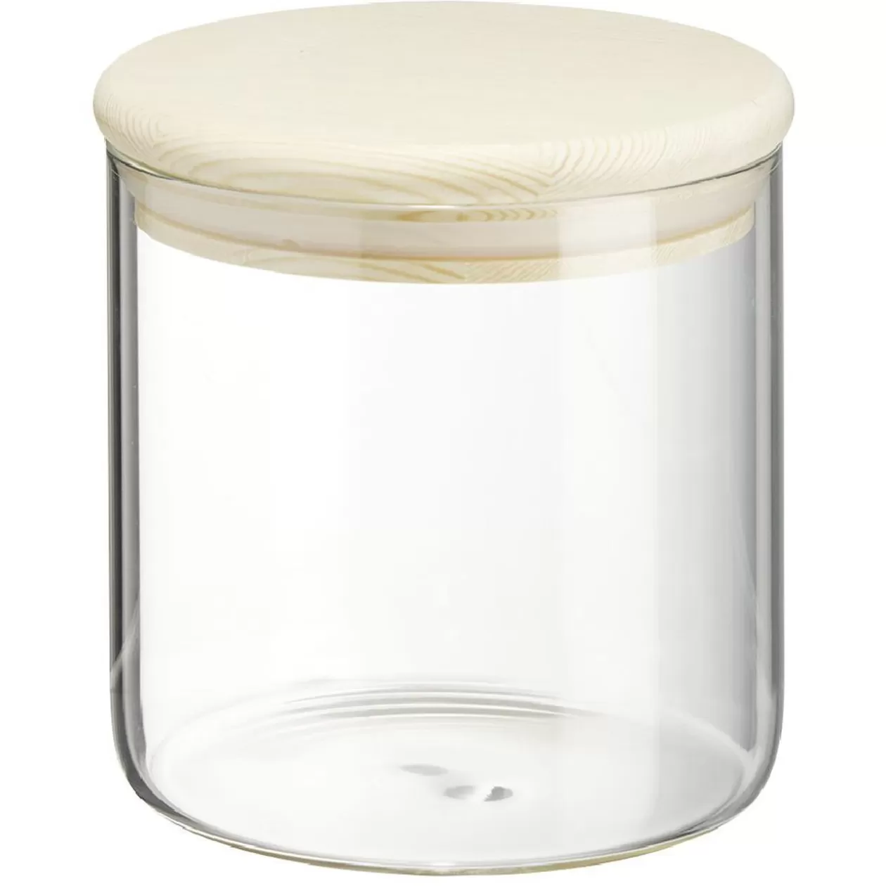 Gifi Bocal rond transparent avec couvercle en bois 0,6L< Conservation Alimentaire