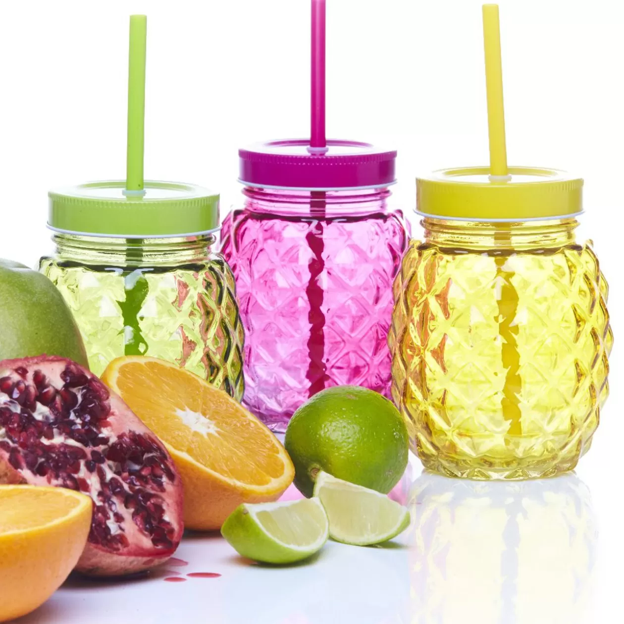 Bocal verre + paille couleur>Gifi Discount
