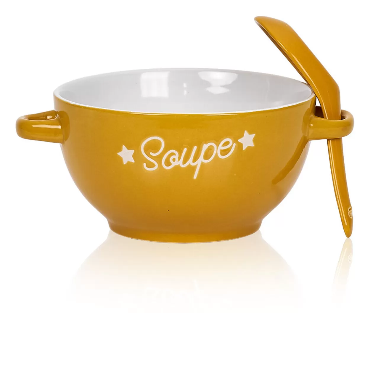 Bol à soupe et sa cuillère>Gifi Discount