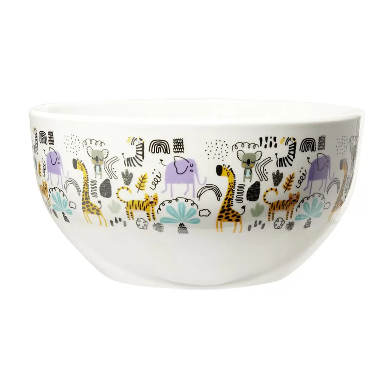 Gifi Bol en porcelaine blanc pour enfant motif animaux savane Ø14xH7cm< Vaisselle Et Accessoires De Table