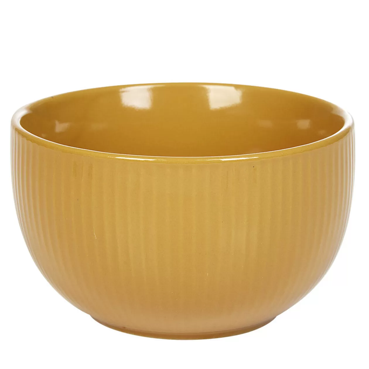 Gifi Bol en porcelaine jaune moutarde avec rainures verticales en relief< Vaisselle Et Accessoires De Table