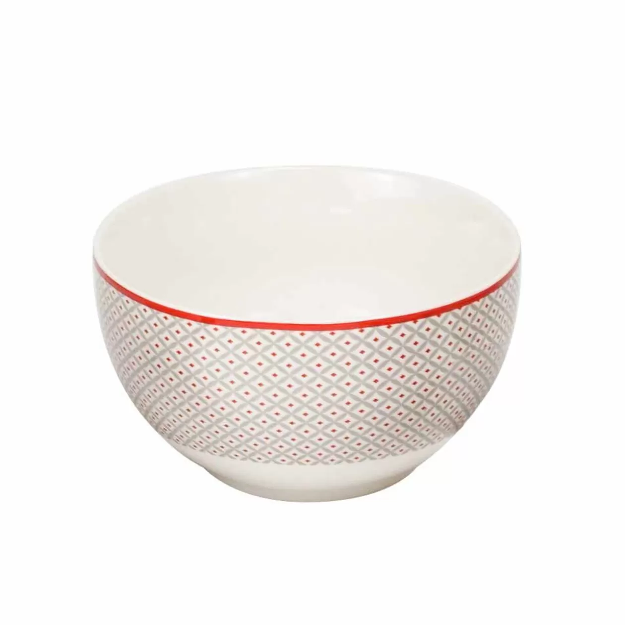 Bol en porcelaine motif esprit campagne rouge gris>Gifi Fashion