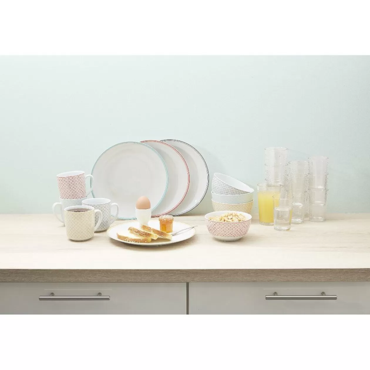 Gifi Bol imprimé carreau de ciment muticolore x4< Vaisselle Et Accessoires De Table