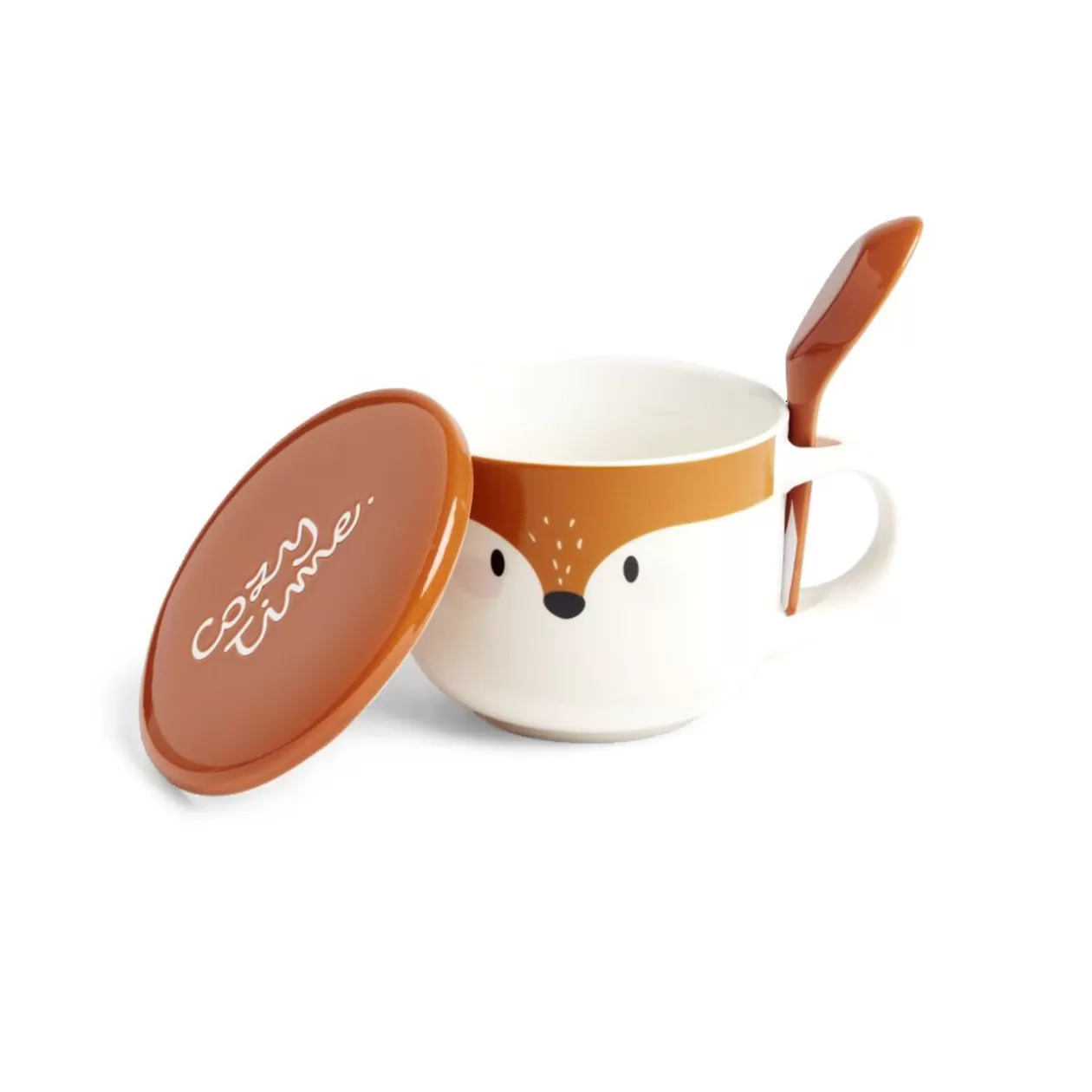 Bol jumbo 62cl avec cuillère et couvercle renard>Gifi Discount