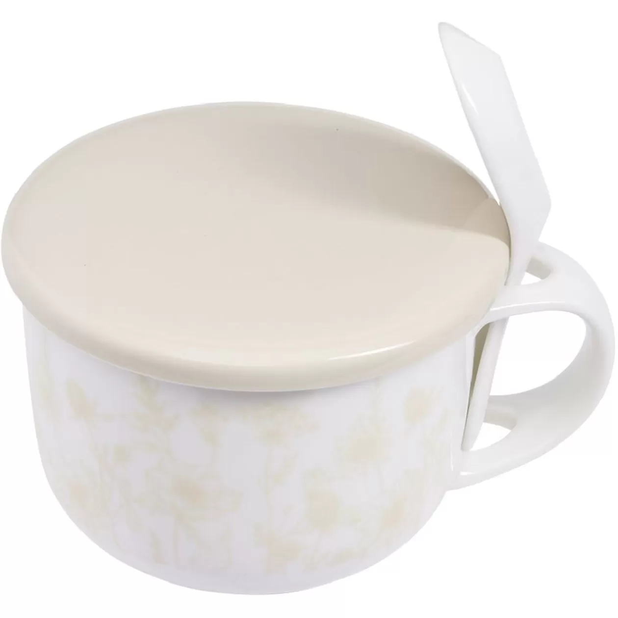 Bol soupe jumbo 62cl et cuillère porcelaine nature>Gifi Hot