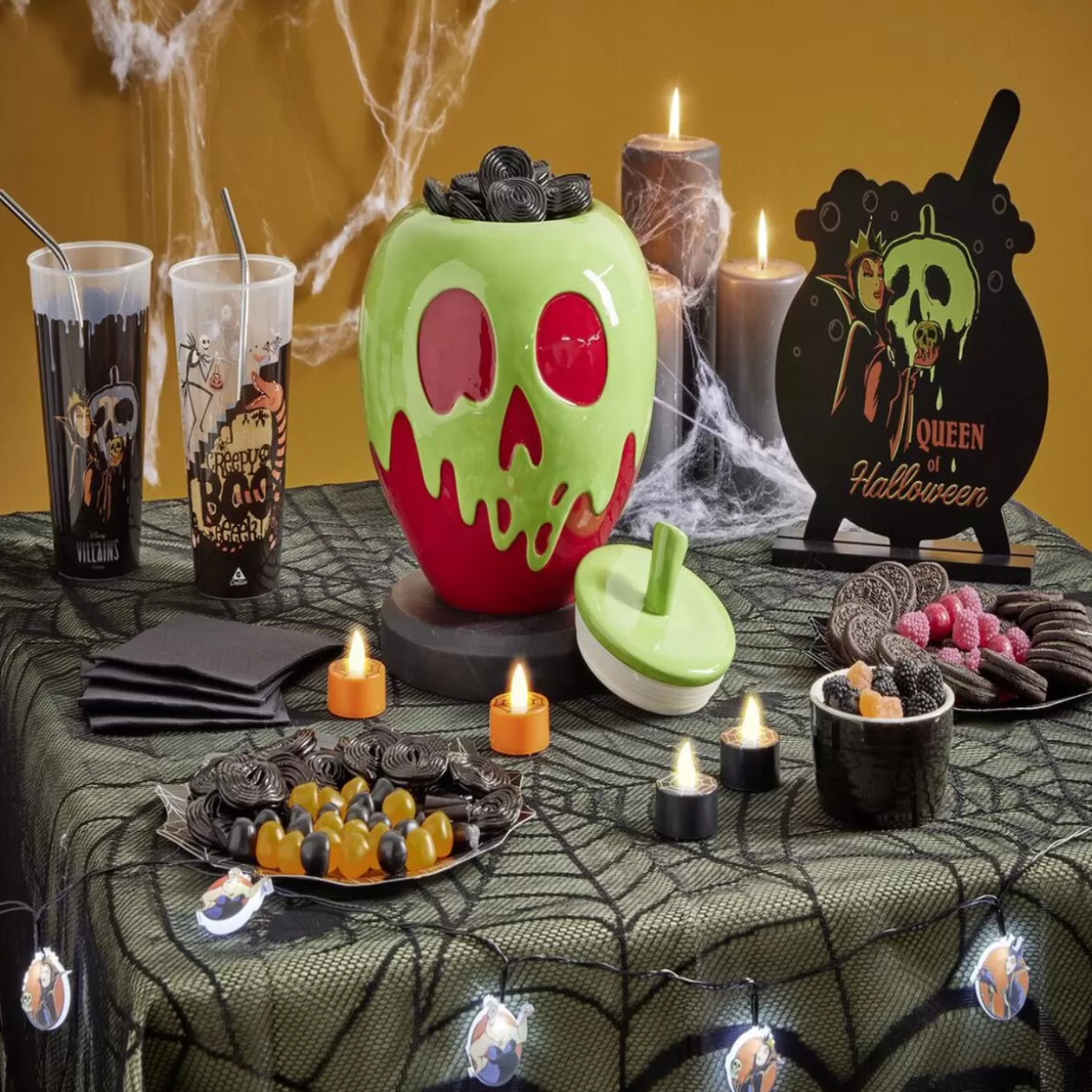 Gifi Bonbonnière Halloween Disney Villains rouge et vert Ø20xH22,5cm< Conservation Alimentaire
