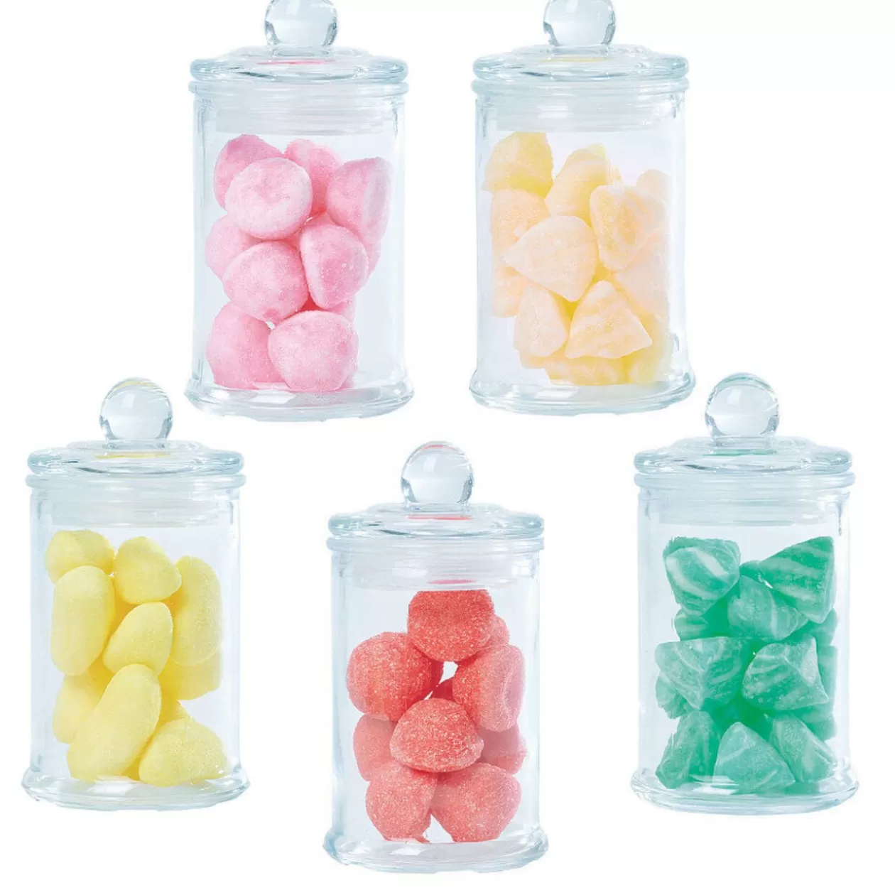 Bonbonnière transparente avec couvercle verre 15 cl x5>Gifi Outlet