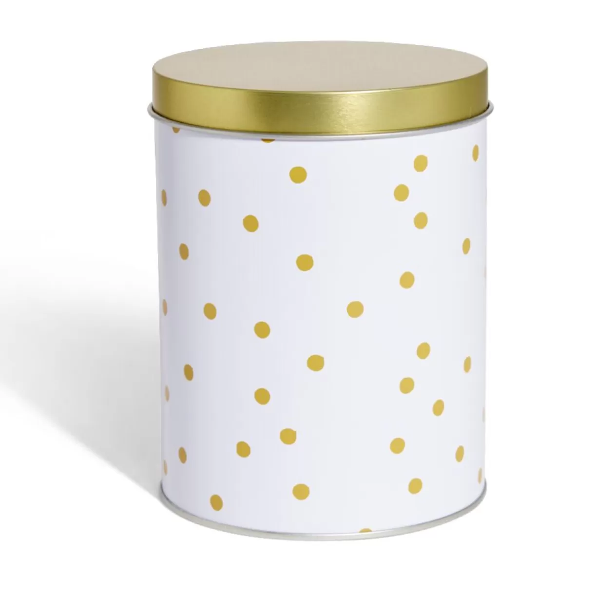Gifi Boîte à biscuits ronde métal blanc doré Ø10,5H14cm< Conservation Alimentaire