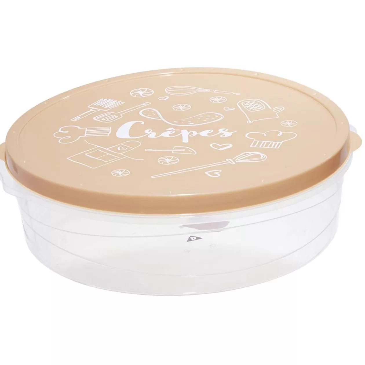 Gifi Boîte à crêpes ronde avec couvercle imprimé motif cuisine Ø28xH9 cm< Conservation Alimentaire