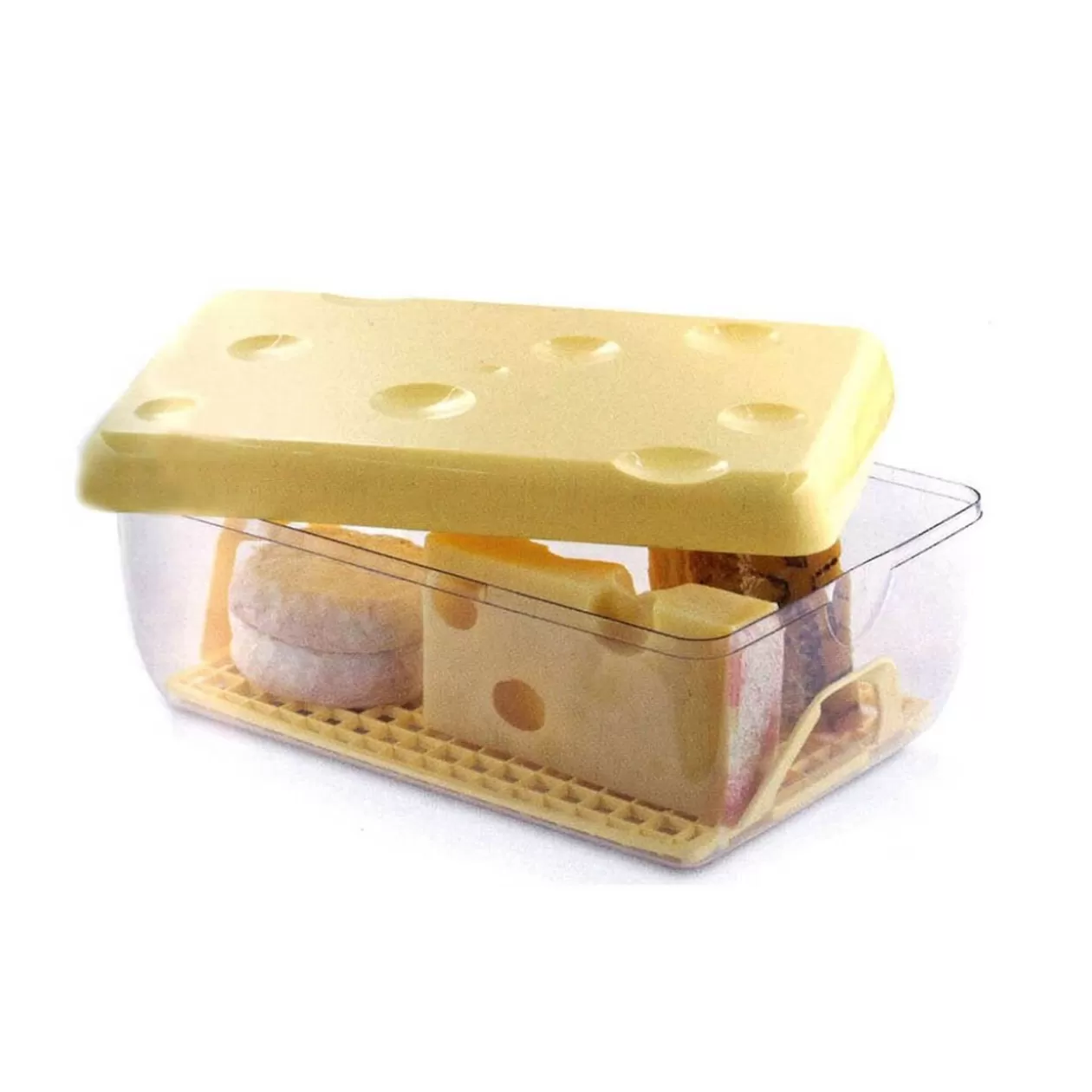 Gifi Boîte à fromage avec couvercle transparente et jaune 3 L< Conservation Alimentaire