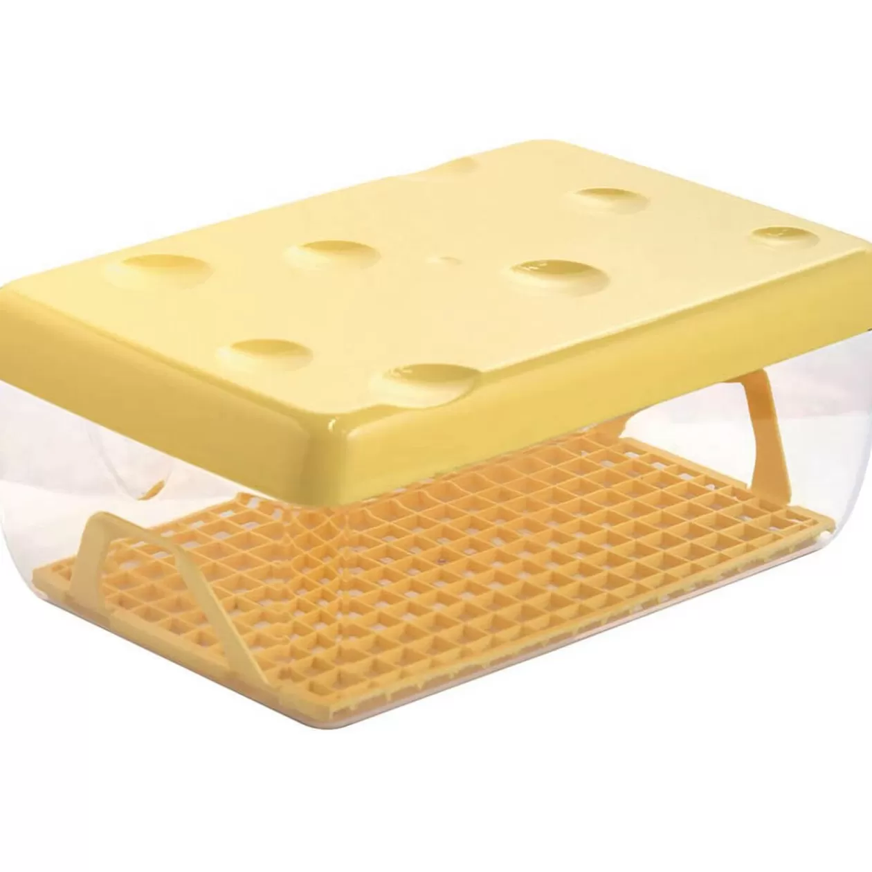 Gifi Boîte à fromage avec couvercle transparente et jaune 3 L< Conservation Alimentaire