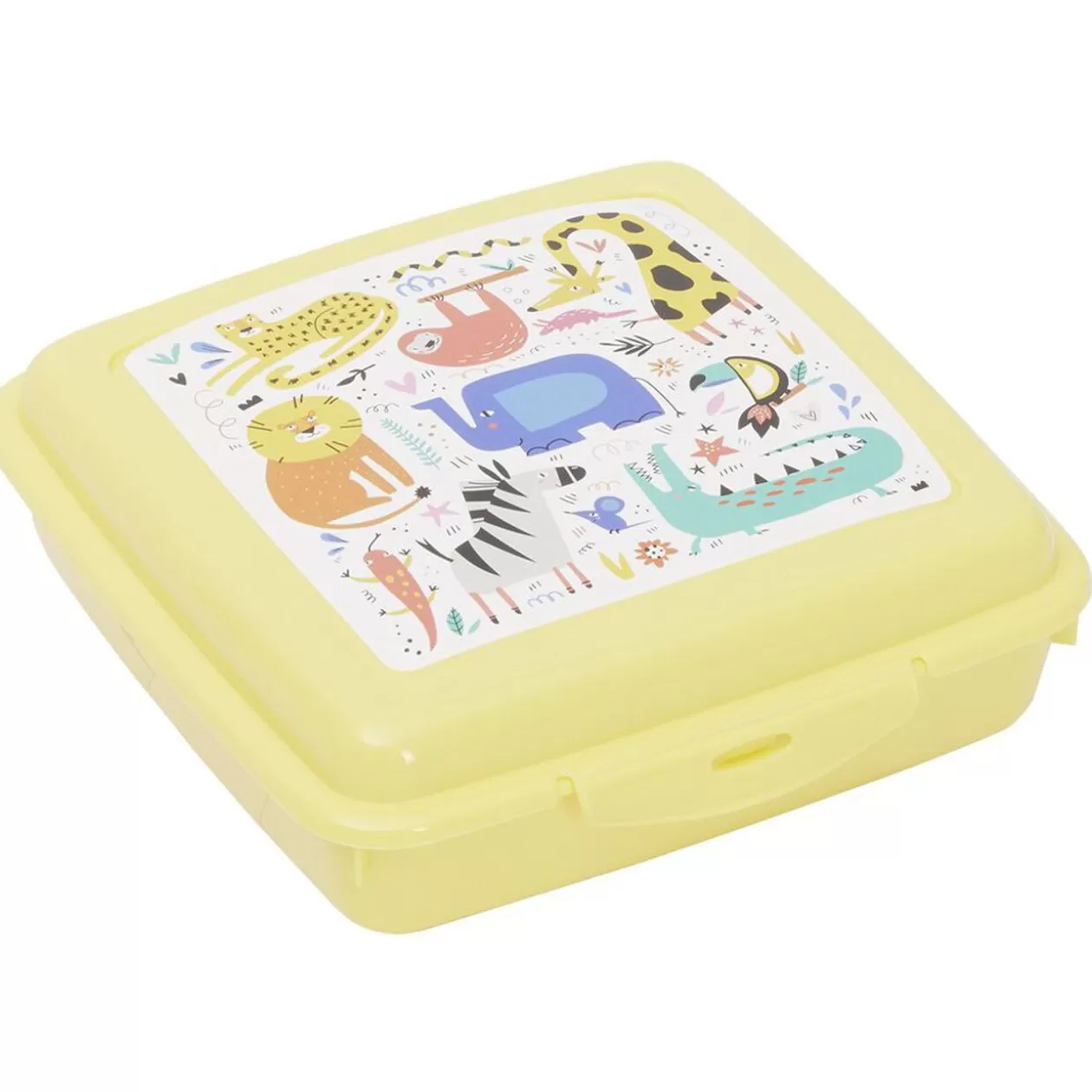 Gifi Boîte à goûter carrée plastique jaune 15x14,5xH5cm< Conservation Alimentaire