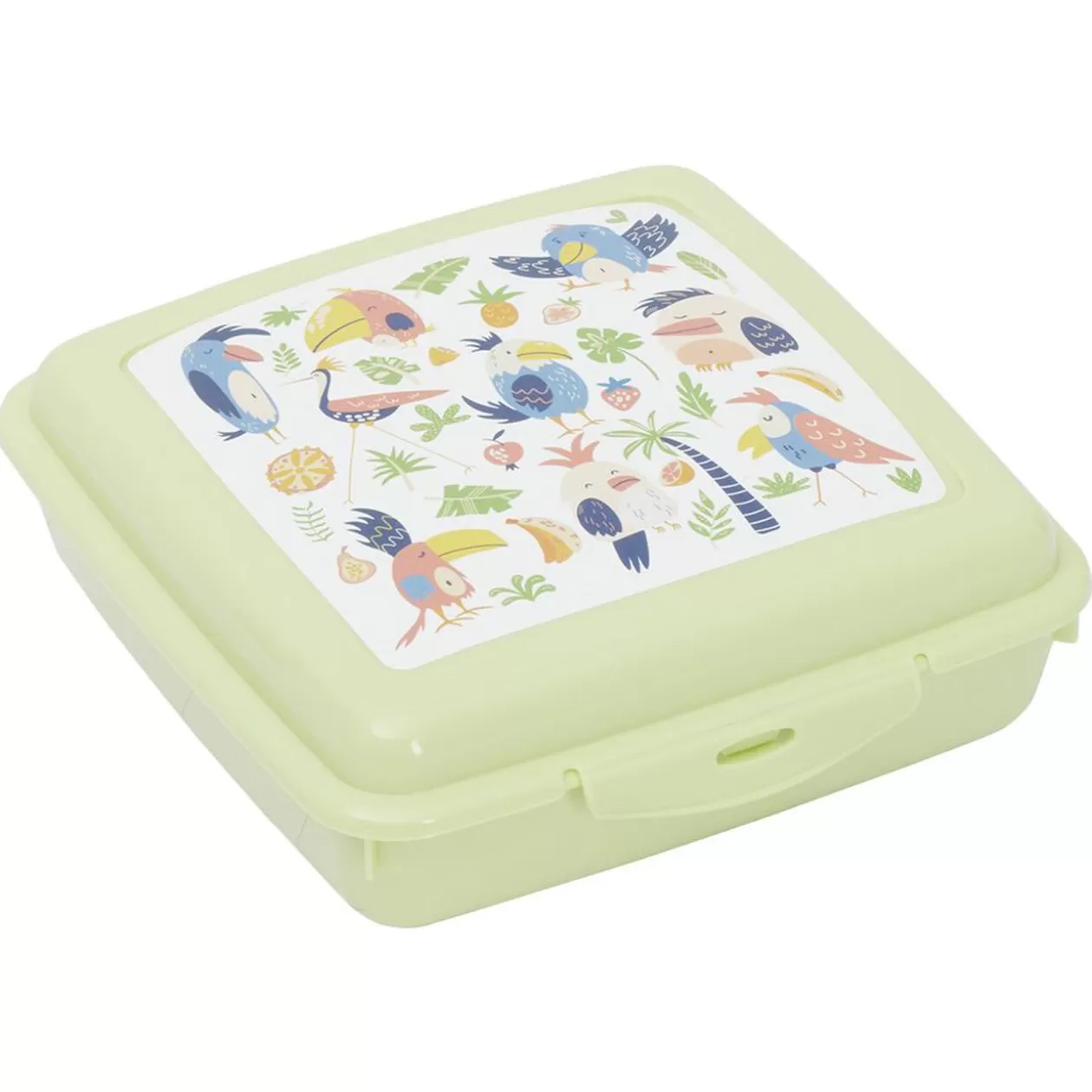 Gifi Boîte à goûter carrée plastique vert 15x14,5xH5cm< Conservation Alimentaire