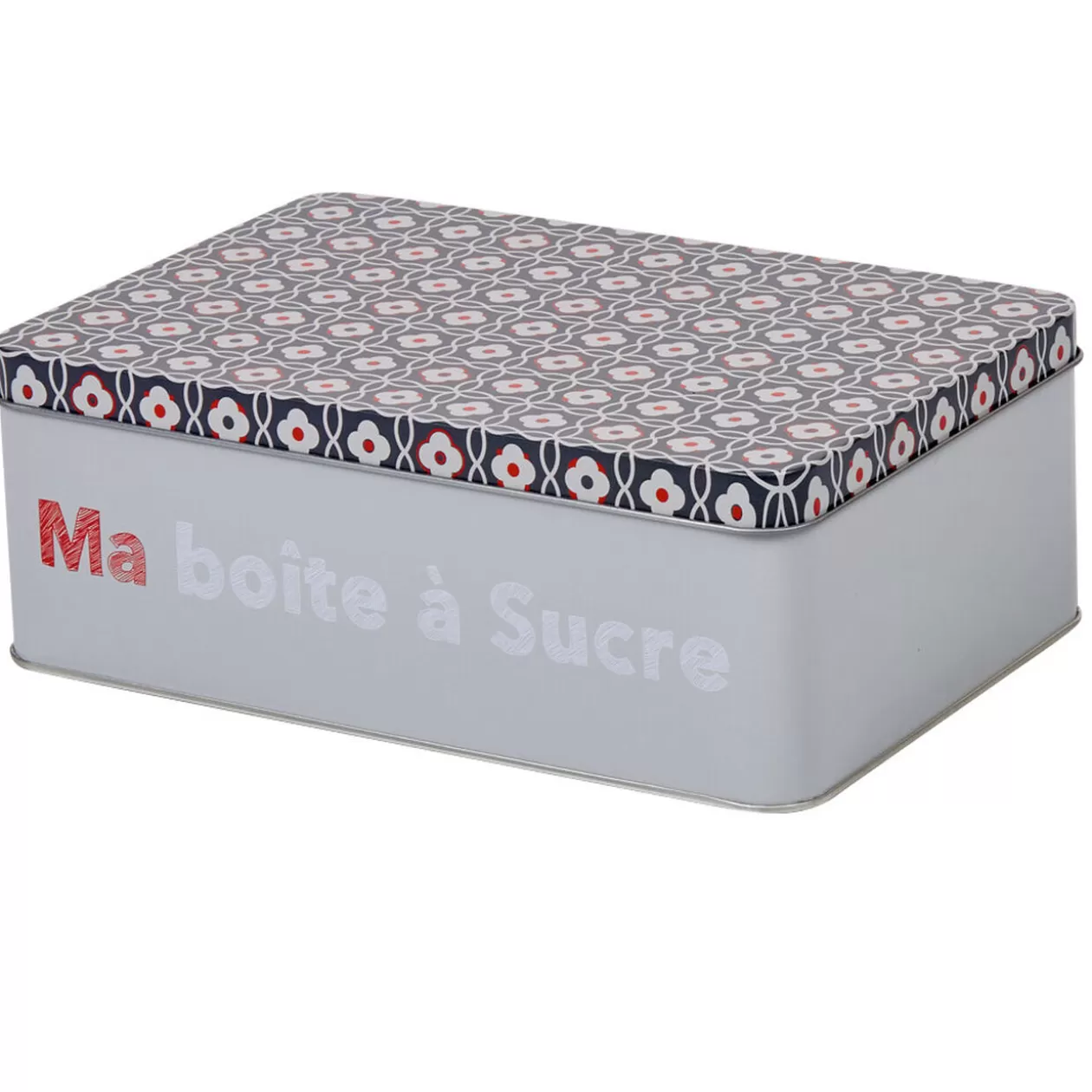 Gifi Boîte à sucre rectangulaire grise design carreaux de ciment< Vaisselle Et Accessoires De Table