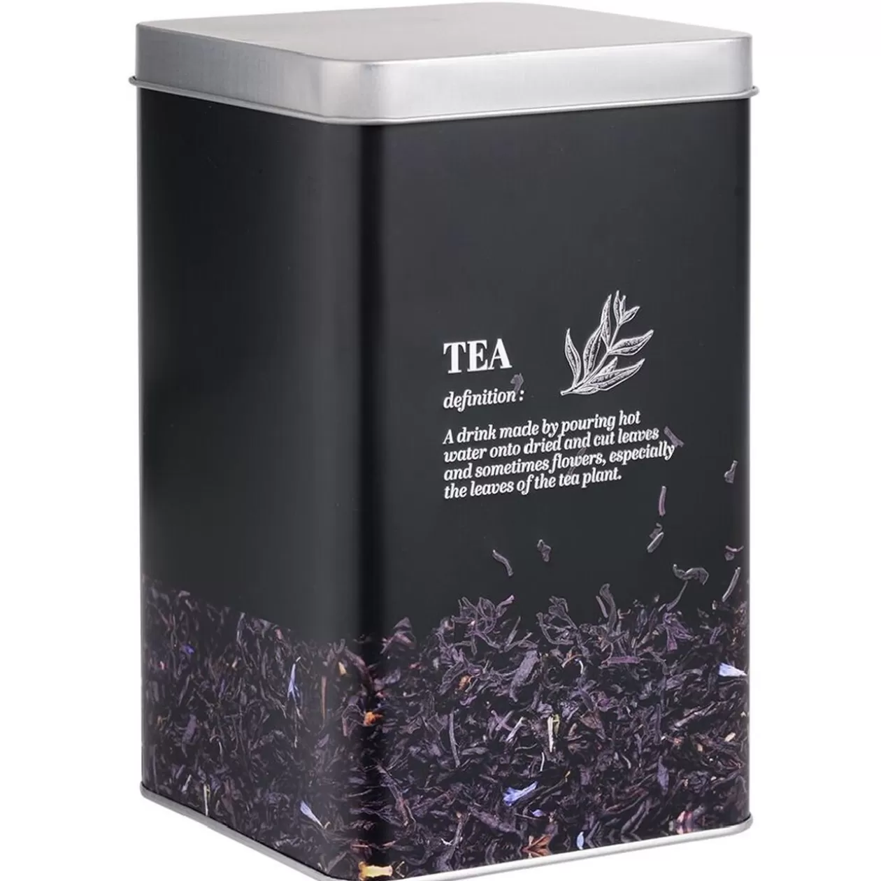 Gifi Boîte à thé en métal noir design Tea - 10,7x10,7xH.17,5cm< Conservation Alimentaire