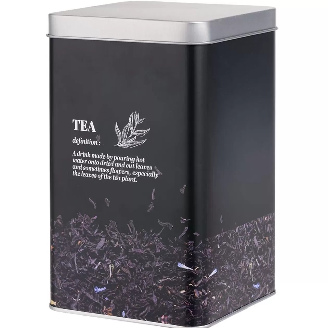 Gifi Boîte à thé en métal noir design Tea - 10,7x10,7xH.17,5cm< Conservation Alimentaire